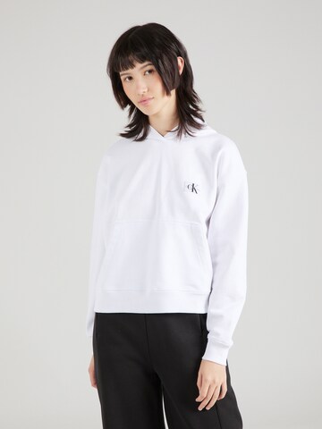 Sweat-shirt Calvin Klein Jeans en blanc : devant