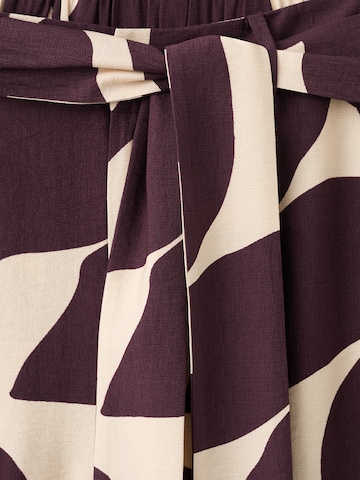 MANGO Wide leg Trousers 'PLUMAS' in Beige