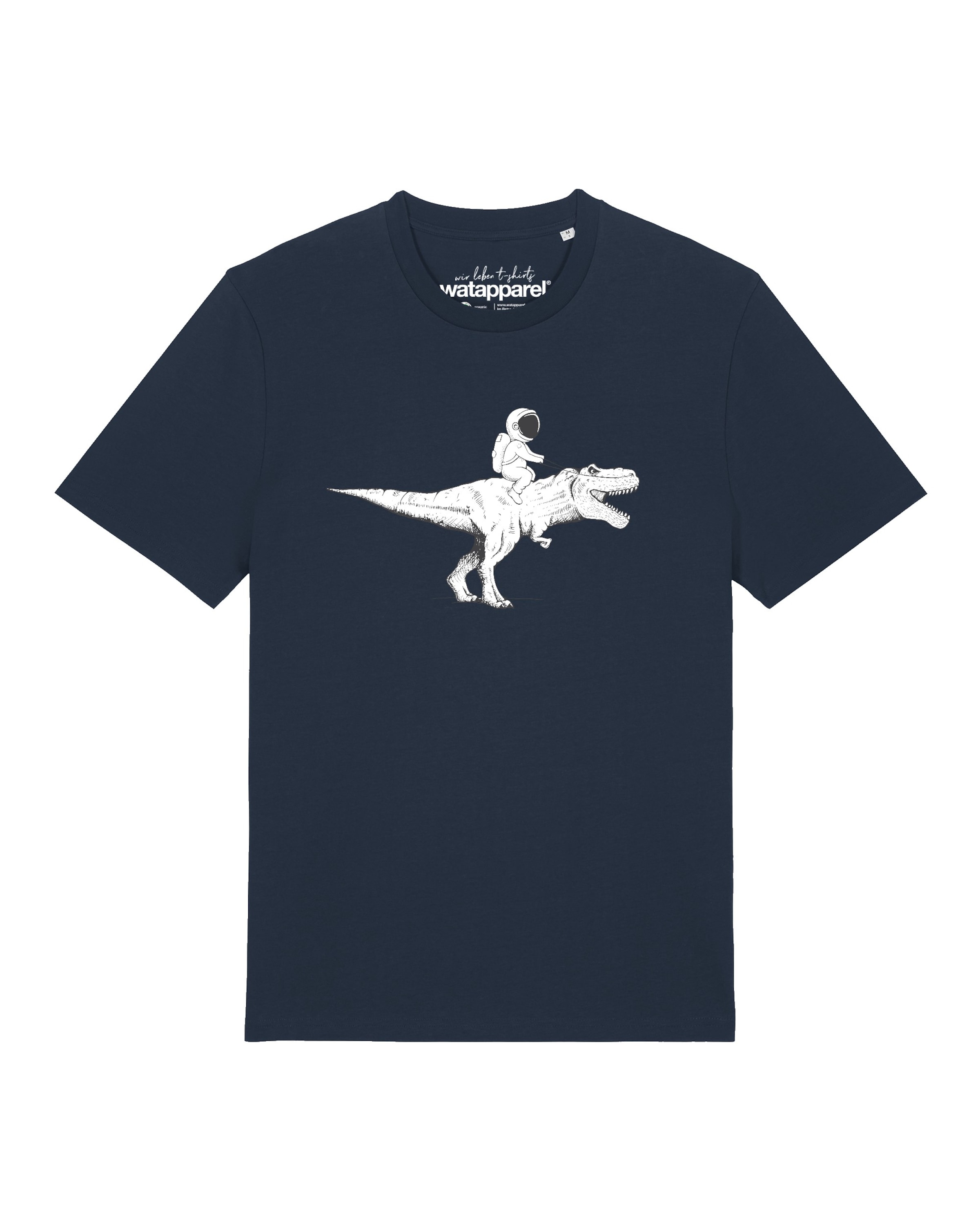 T-Shirt 'Astronaut On T-Rex' Watapparel en bleu : devant