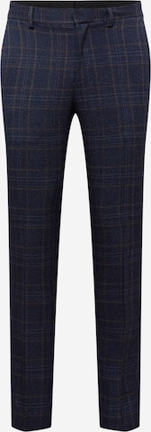 BURTON MENSWEAR LONDON Slim fit Trousers with creases in Blue: front