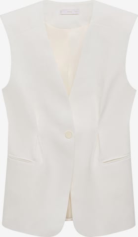 MANGO Suit Vest 'Peach' in White: front
