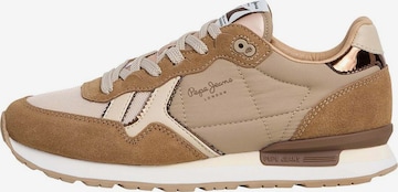 Pepe Jeans Platform trainers 'Brit Mirror' in Beige: front