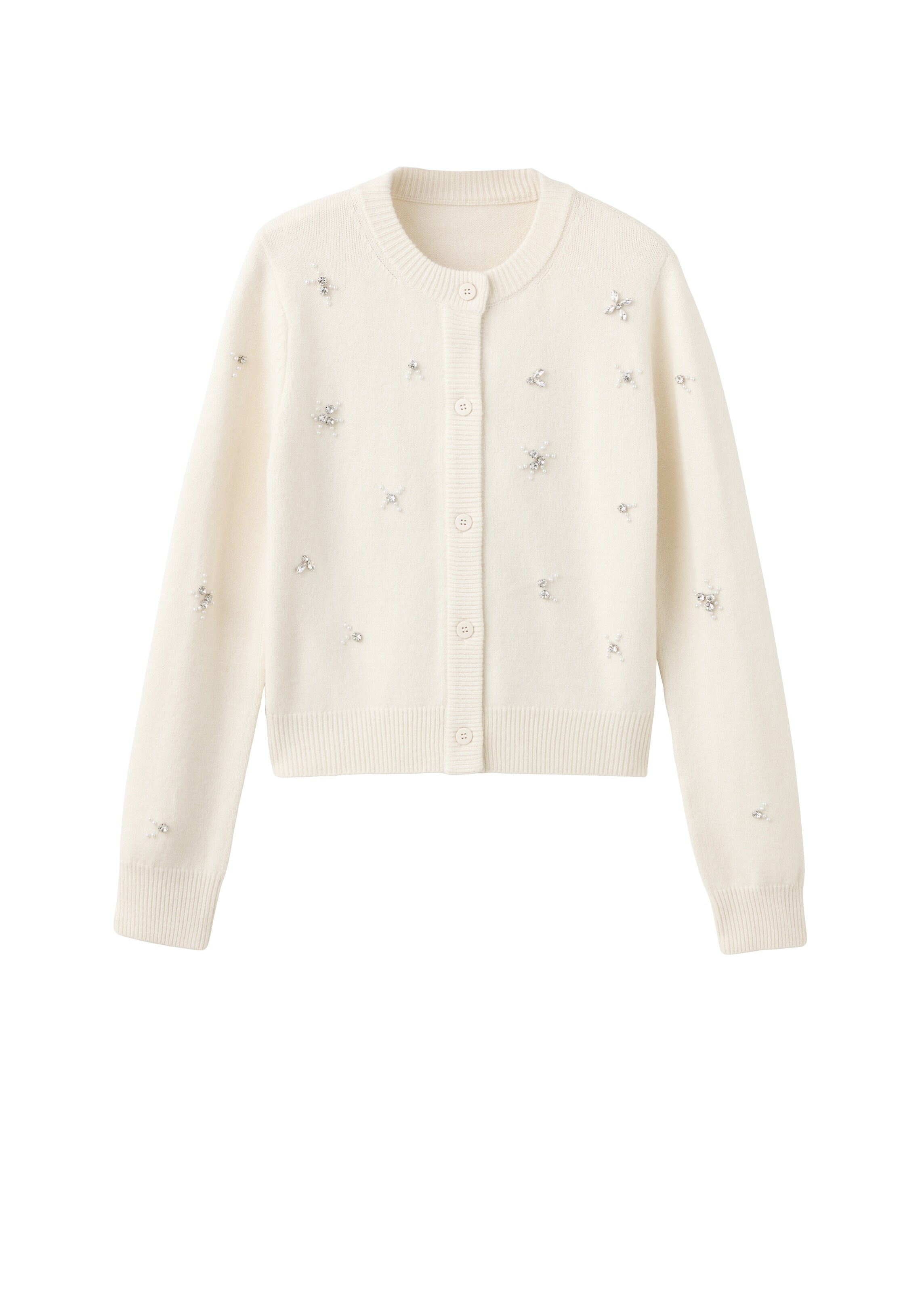 MANGO Knit cardigan 'NILO' in Beige: front