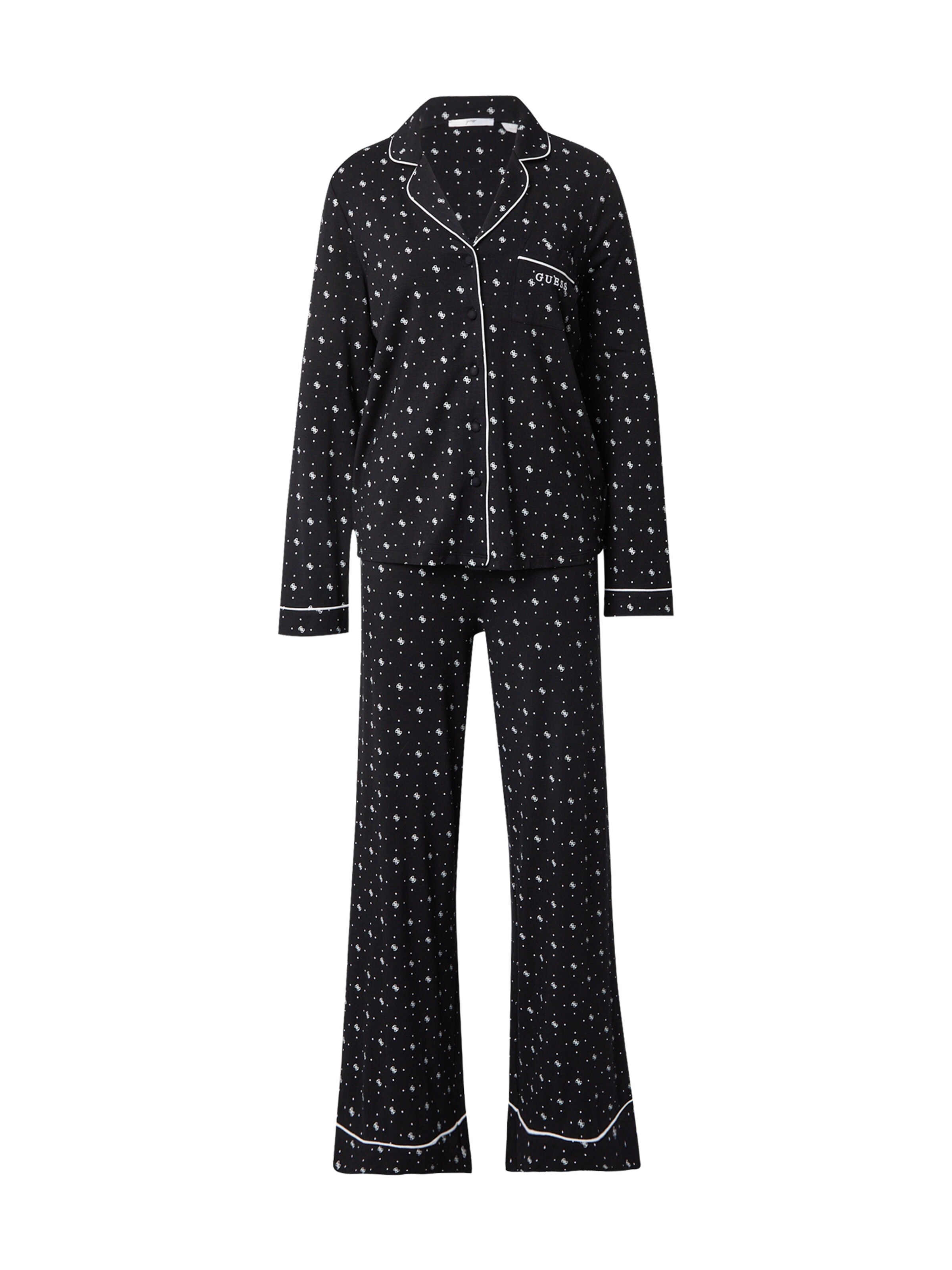 GUESS Πιτζάμα 'SASHA' σε μαύρο: μπροστά