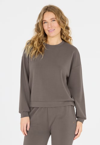 Athlecia Sportief sweatshirt 'Jillnana' in Bruin: voorkant