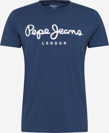 T-Shirt Pepe Jeans en bleu : devant