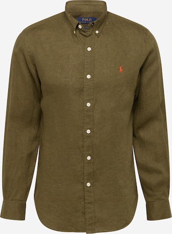 Coupe slim Chemise Polo Ralph Lauren en vert : devant