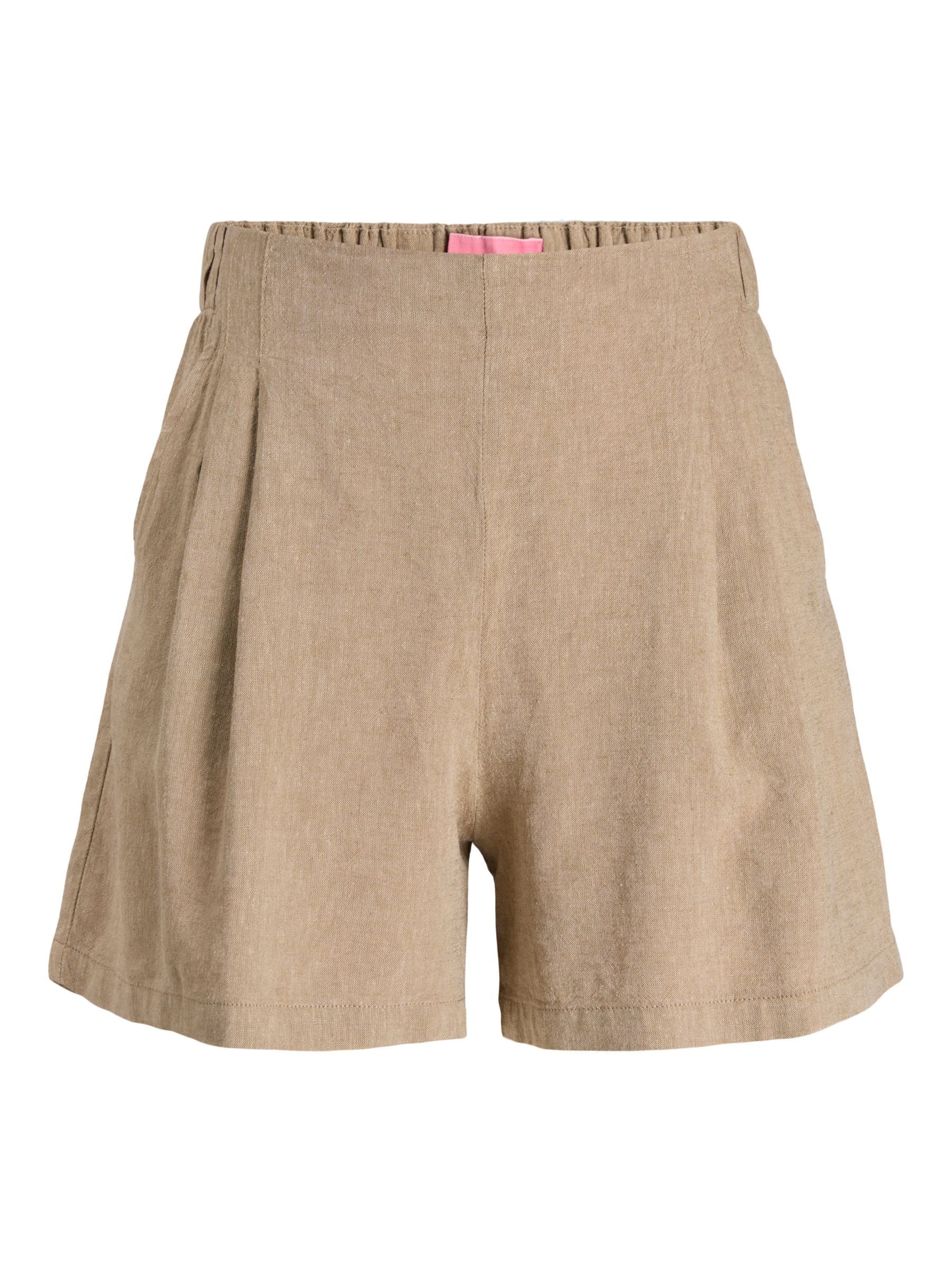 JJXX Bukser med lægfolder i lysebrun, Produktvisning