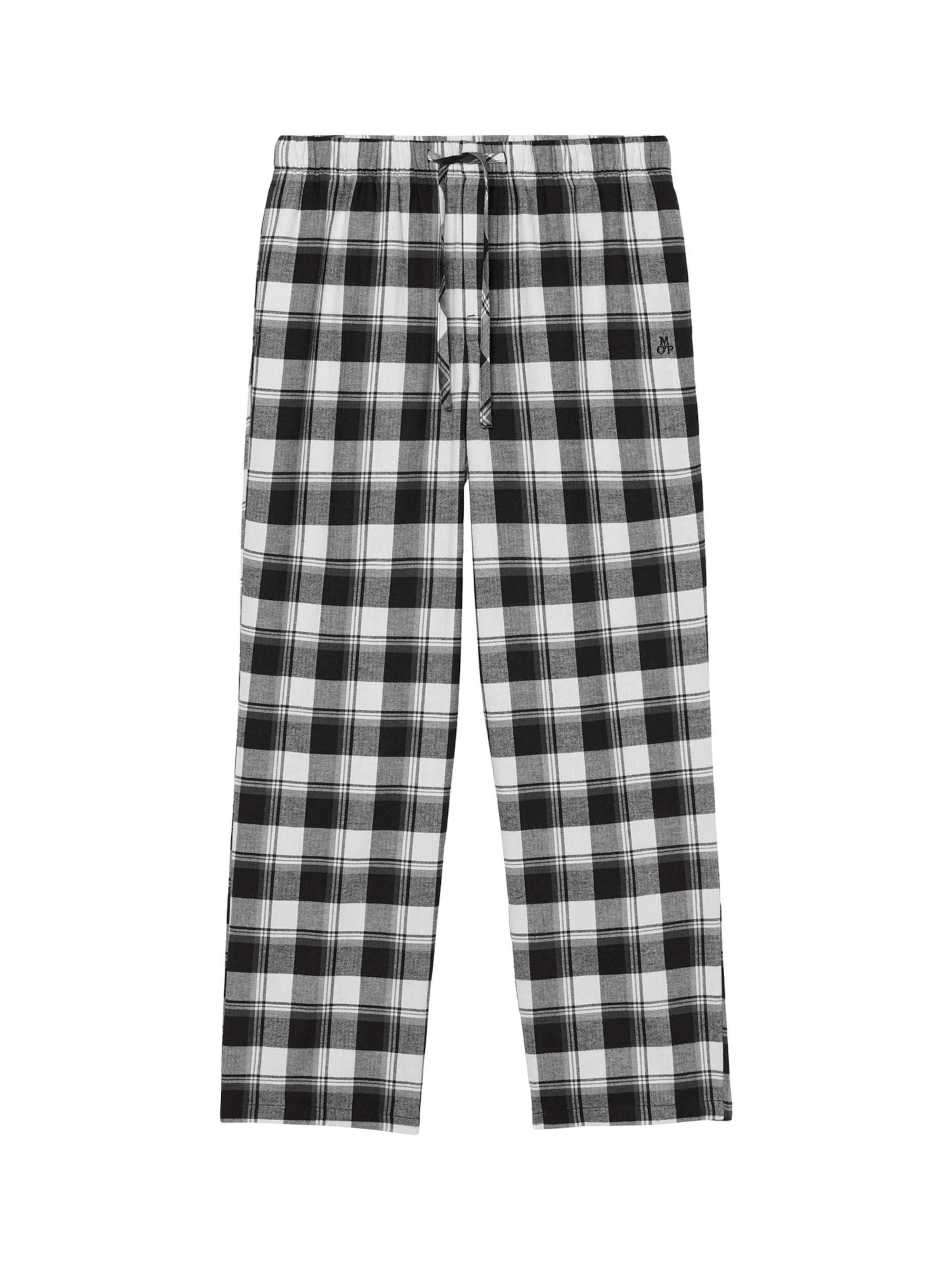Marc O'Polo Pyjamabroek ' Homey Flanell ' in Zwart: voorkant