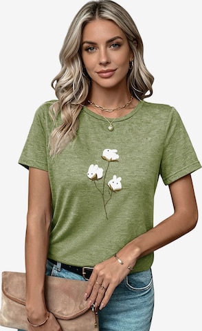 GORHEY Shirt 'Women's Summer Casual Color T-Shirt with Print' in Green: front
