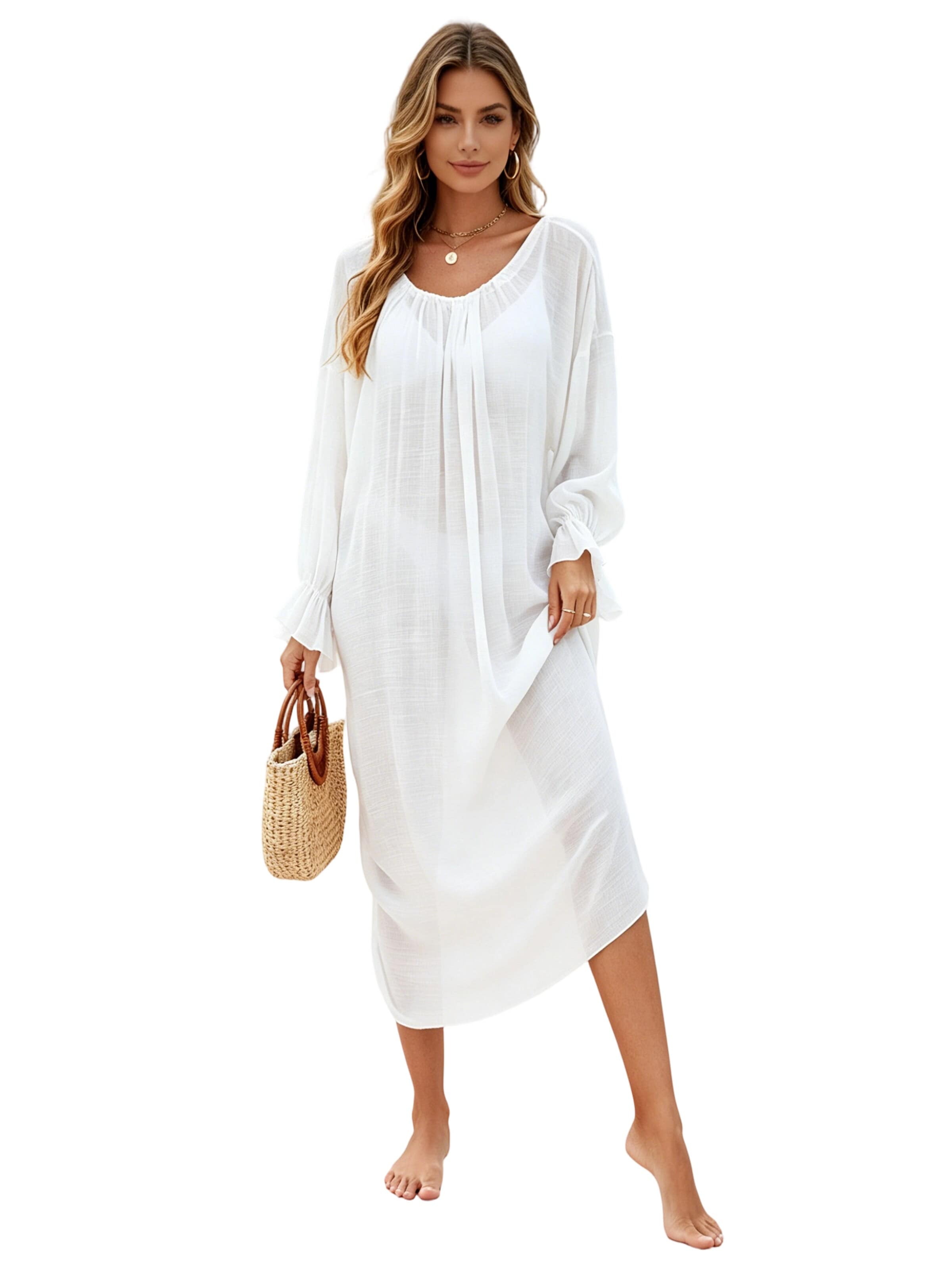 Yesfashion T-Shirt Badeanzugkleid‌‌ in Weiß