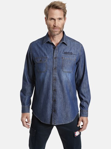 Jan Vanderstorm Regular fit Button Up Shirt 'Ulfert' in Blue: front