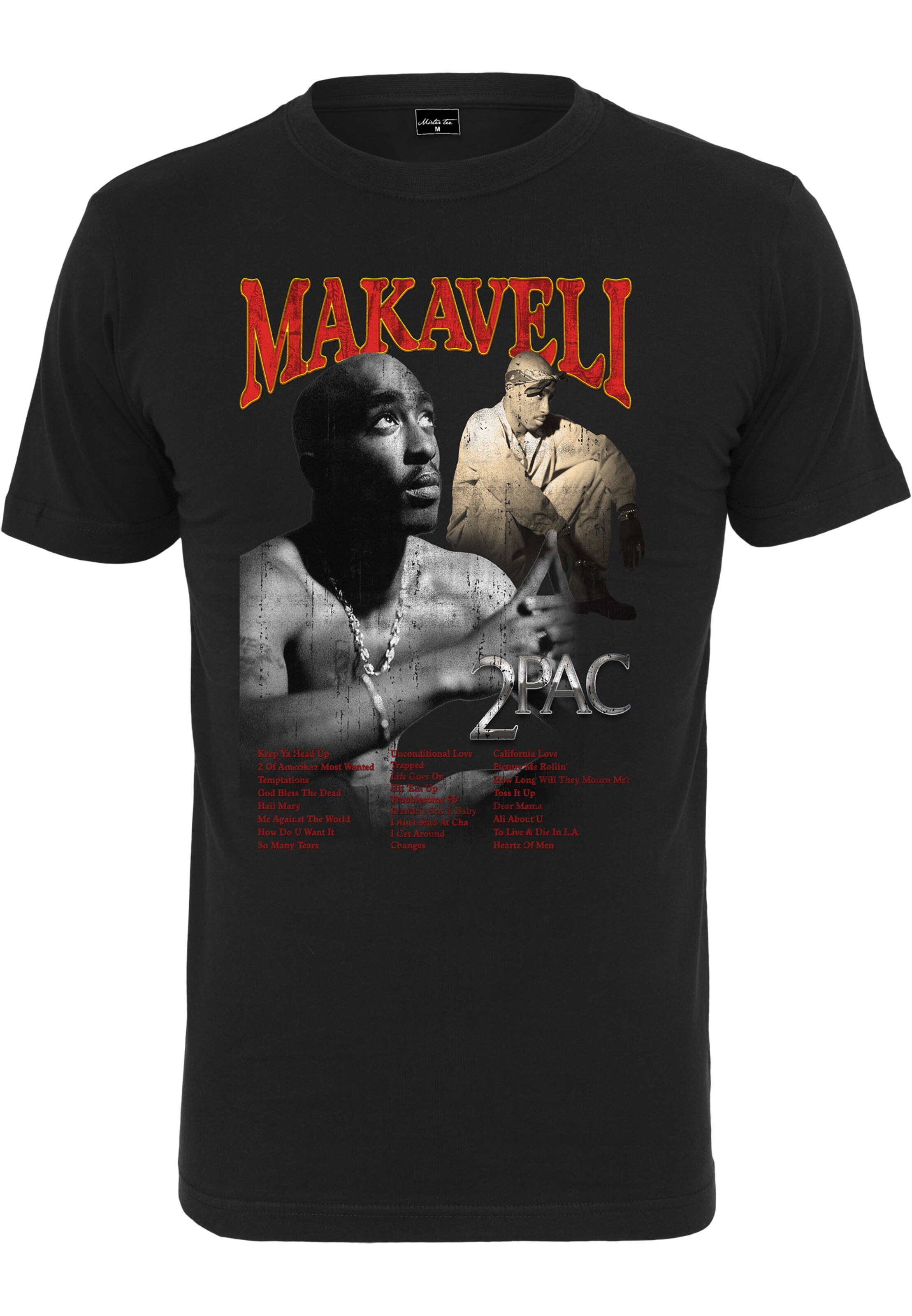 Mister Tee T-Shirt 'Tupac Makaveli' in Schwarz: Vorderseite