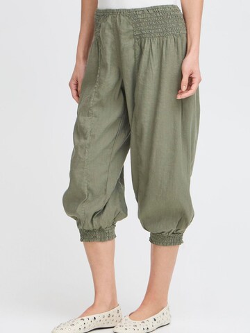 PULZ Jeans Tapered Trousers 'PZJill' in Green: front