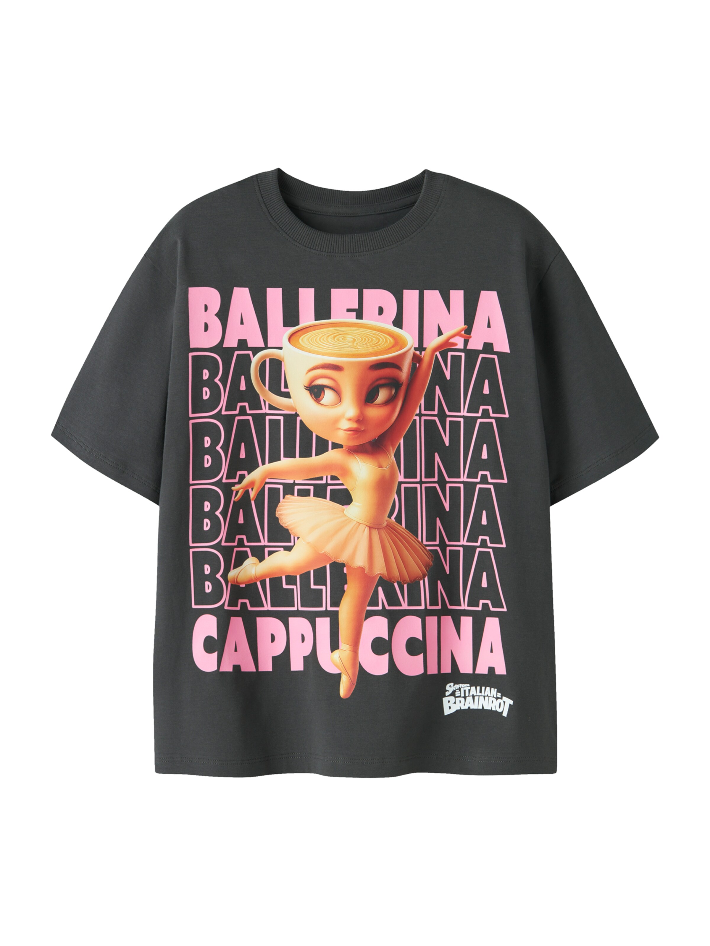 NAME IT Shirt 'NKFAida Brainr' in Zwart: voorkant