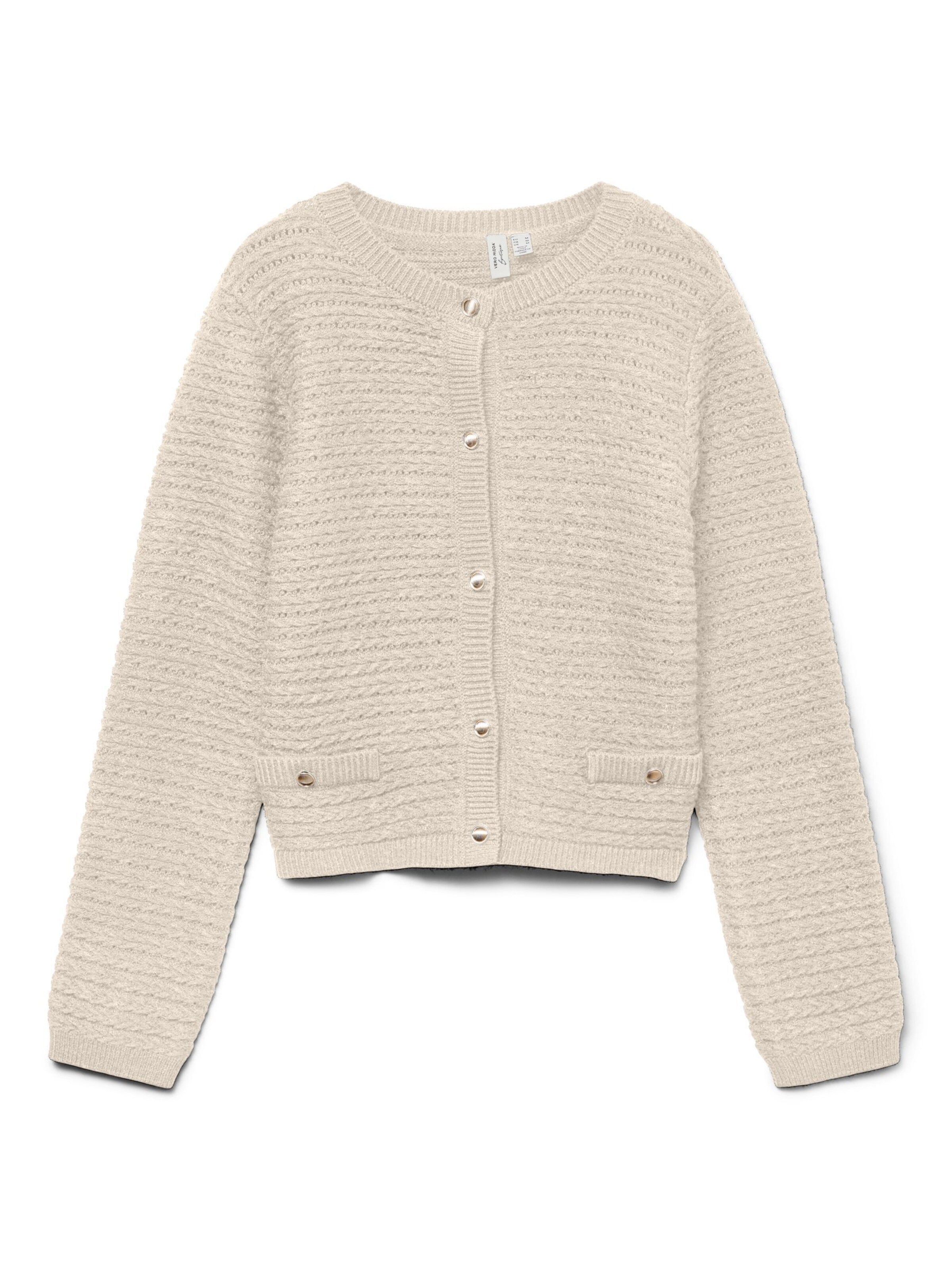 VERO MODA Cardigan 'VMSOLEIL' i hvid: forside
