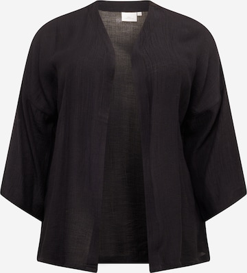 ONLY Carmakoma Knit cardigan 'Georgia' in Black: front