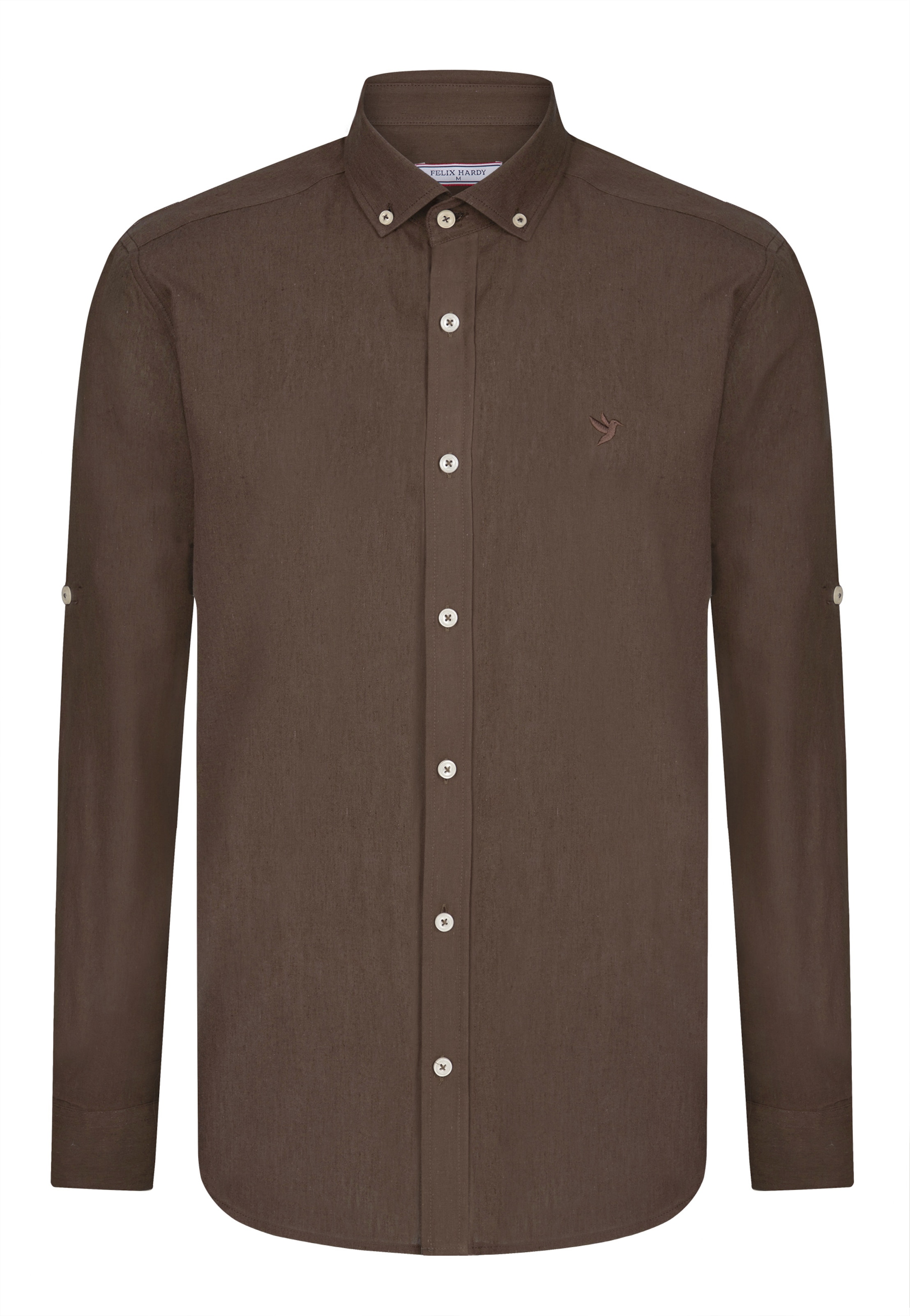 Felix Hardy Regular fit Button Up Shirt in Brown: front