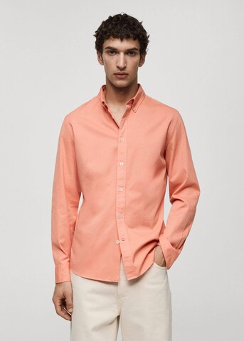 MANGO MAN Regular fit Button Up Shirt 'Pego' in Orange: front