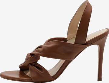DreiMaster Klassik Strap Sandals in Brown: front