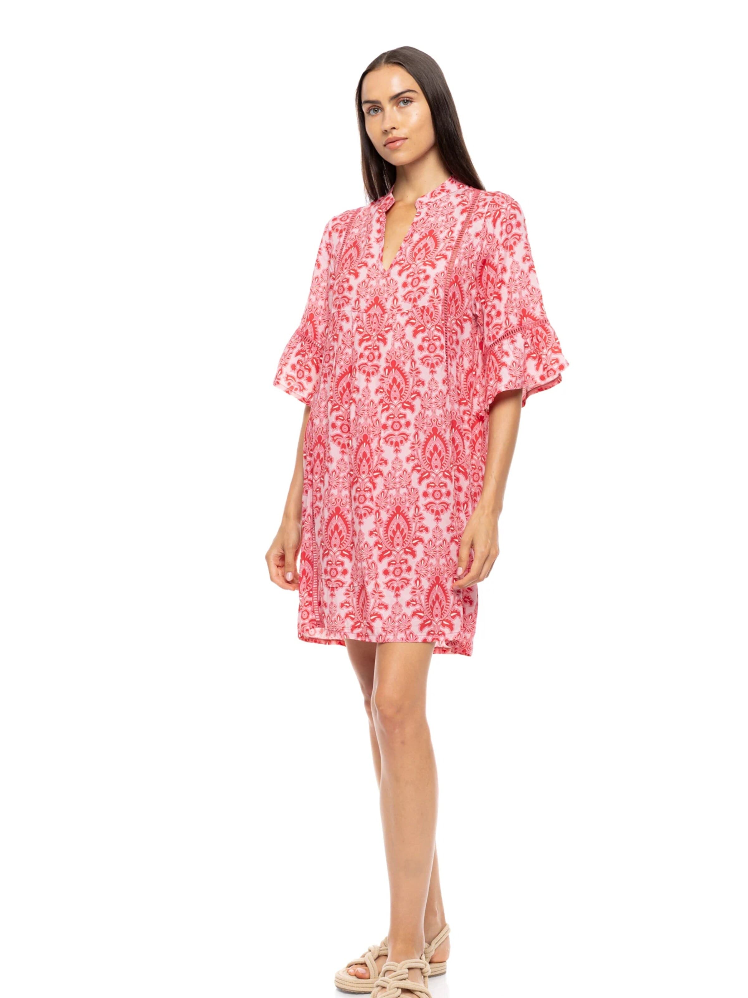 Pink Label - Vestido de verano 'BEACHWEAR RED PAISLEY' en rosa