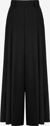 NOCTURNE Wide leg Pleat-front trousers in Black