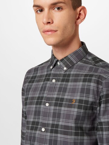 FARAH - Regular Fit Camisa 'BREWER' em cinzento