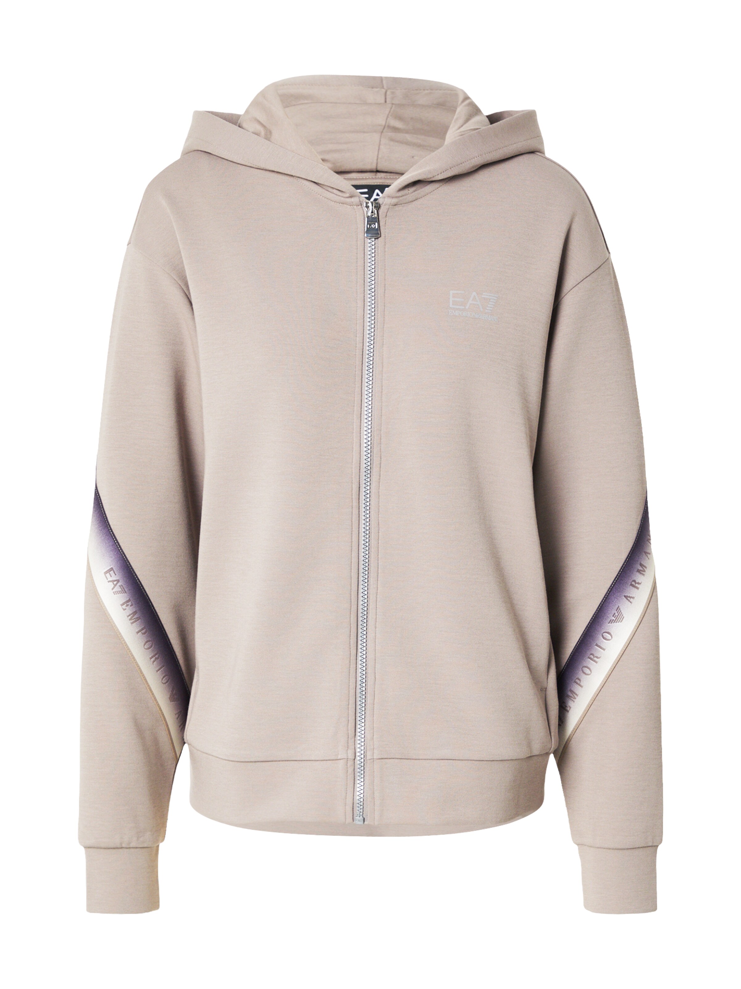 EA7 Emporio Armani Sportief sweatvest 'NATURAL VENTUS 7' in Grijs: voorkant