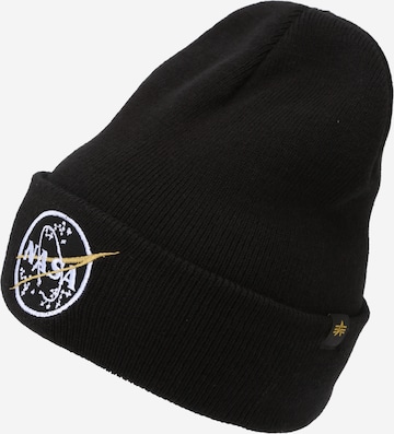 ALPHA INDUSTRIESKapa 'Nasa' - crna boja: prednji dio