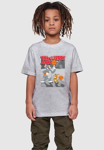 ABSOLUTE CULT Shirt 'Tom And Jerry - Basketball Buddies' in Grijs: voorkant