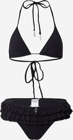 Juicy CoutureTrokutasti Bikini 'HERITAGE' - crna boja: prednji dio