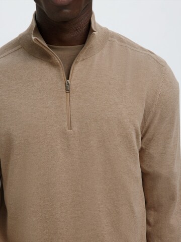 SELECTED Regular Fit Pullover 'SLHBERG' in Braun