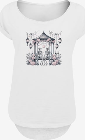 T-shirt 'Skelett Paar Valentinstag' F4NT4STIC en blanc : devant