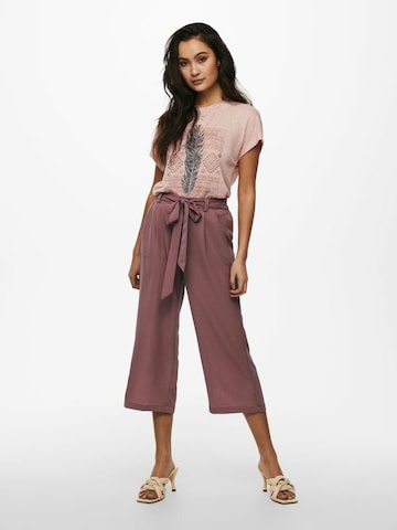 ONLY Wide leg Pleat-Front Pants in Brown