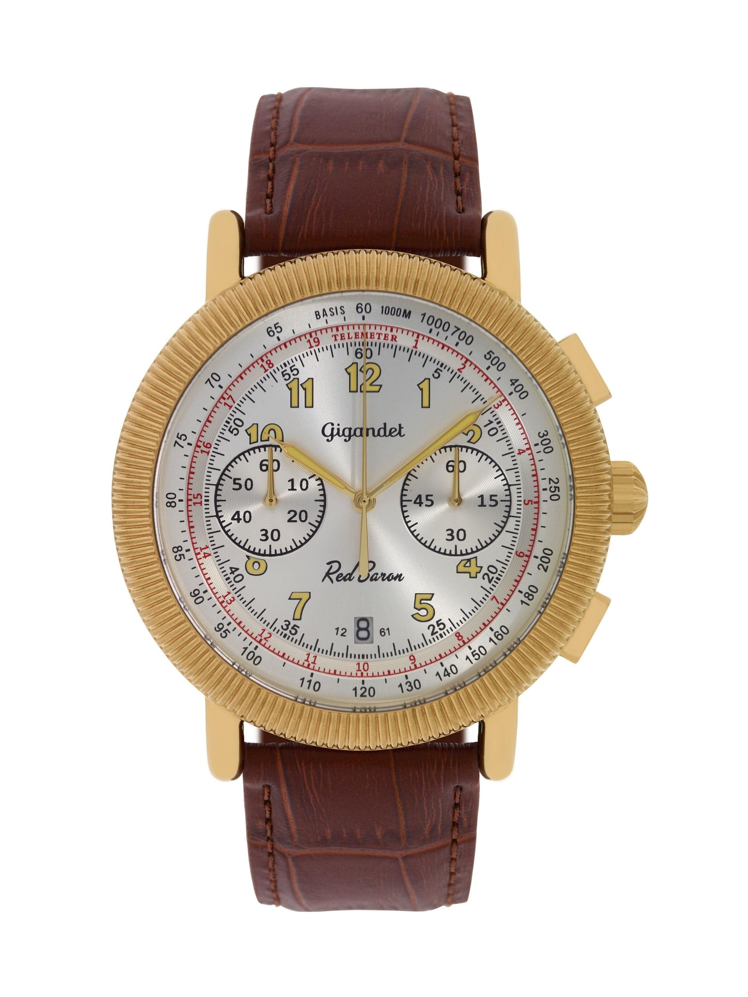 Montre à affichage analogique 'RED BARON IV' Gigandet en argent : devant