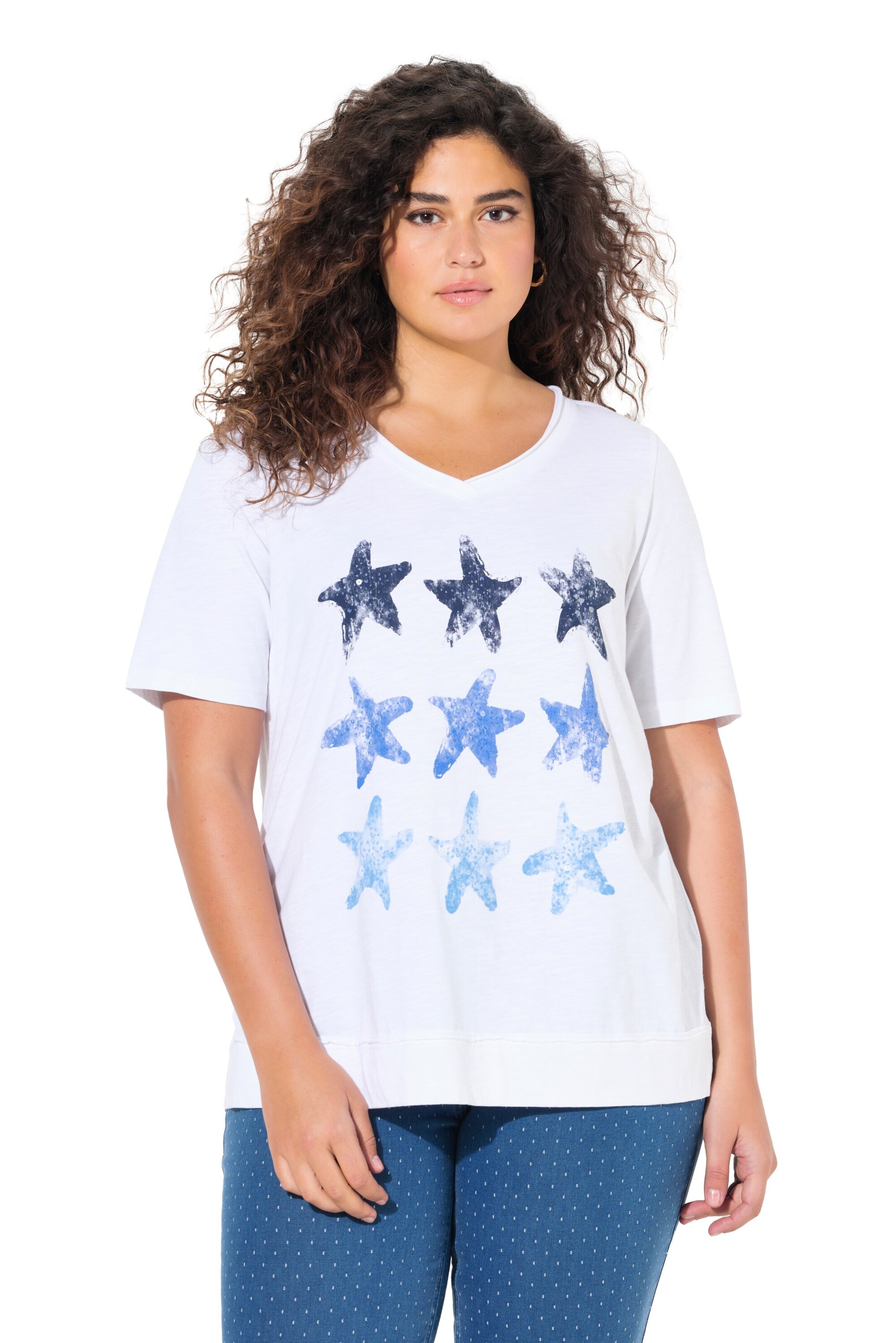 Ulla Popken T-Shirt in Weiß: Vorderseite