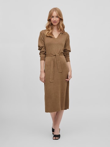 VILA Knitted dress 'Marla' in Brown: front