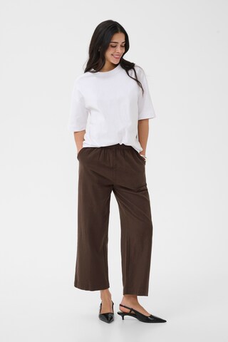 Kaffe - Pierna ancha Pantalón 'KANaya' en marrón: frente