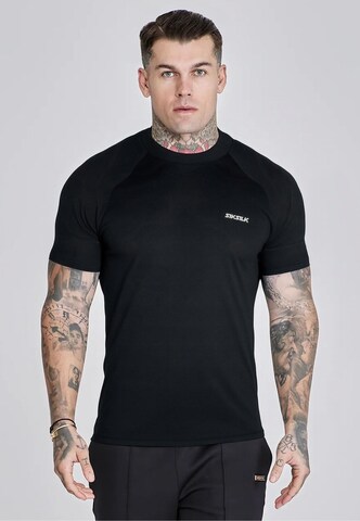 SikSilk - Camiseta 'Tech' en negro: frente