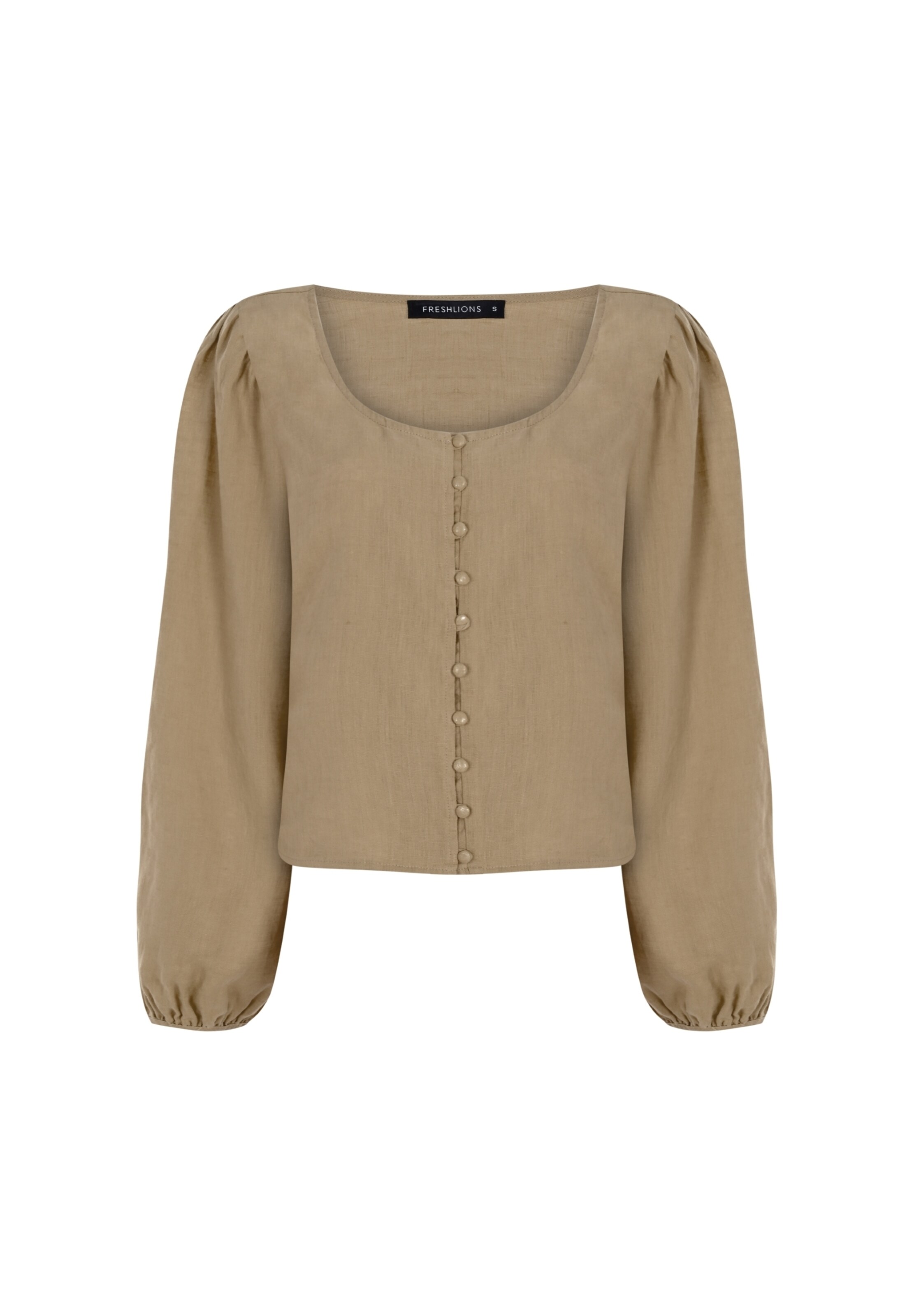 FRESHLIONS Blouse 'Amara' in Bruin: voorkant