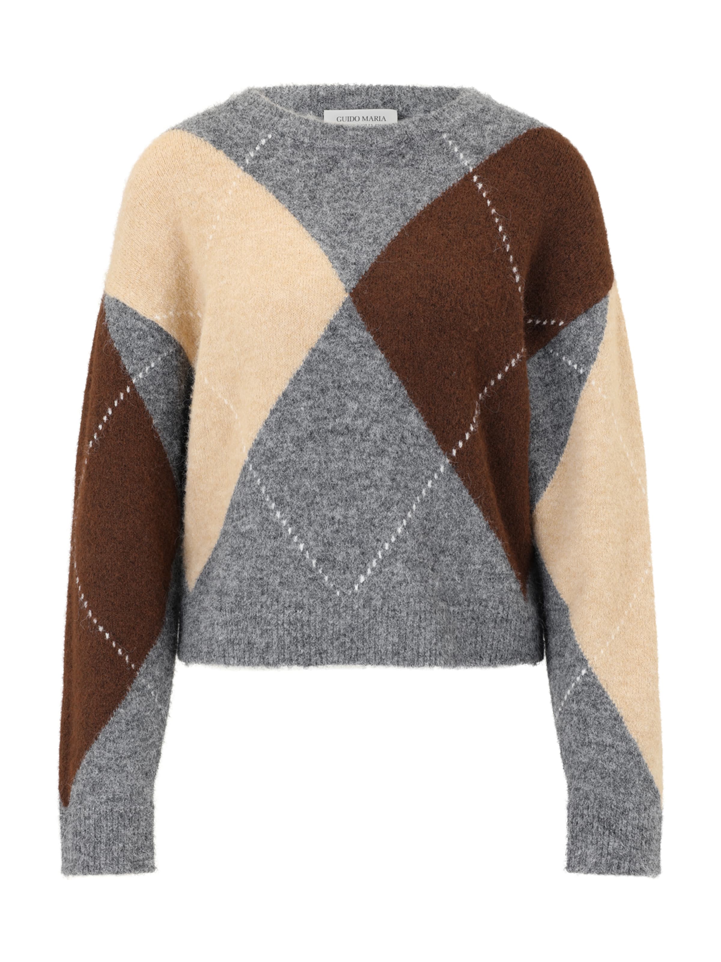Guido Maria Kretschmer Women Svetr 'Hedda' - čokoládová / cappuccino / šedý melír / bílá, Produkt