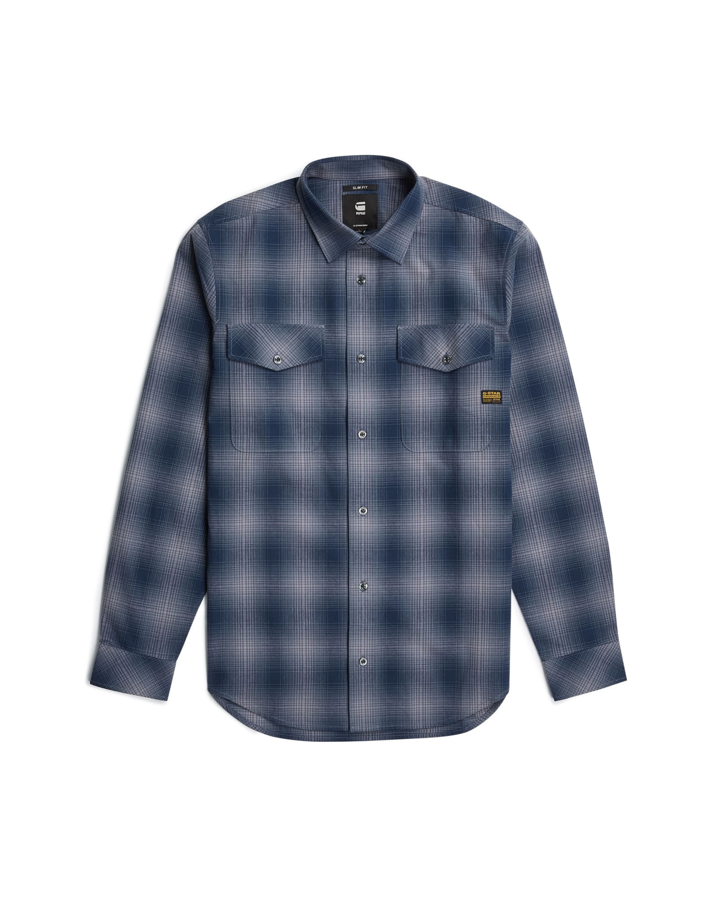 G-STAR Slim fit Button Up Shirt 'Marine' in Blue: front