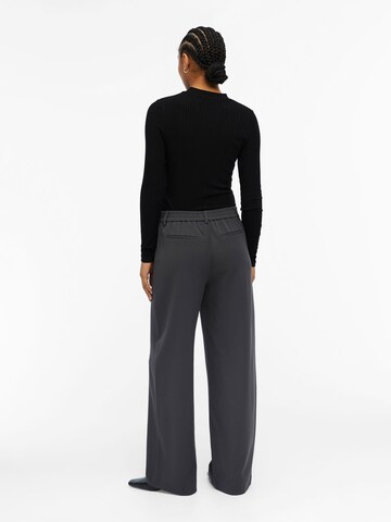 OBJECT Wide leg Pants 'Lisa' in Grey