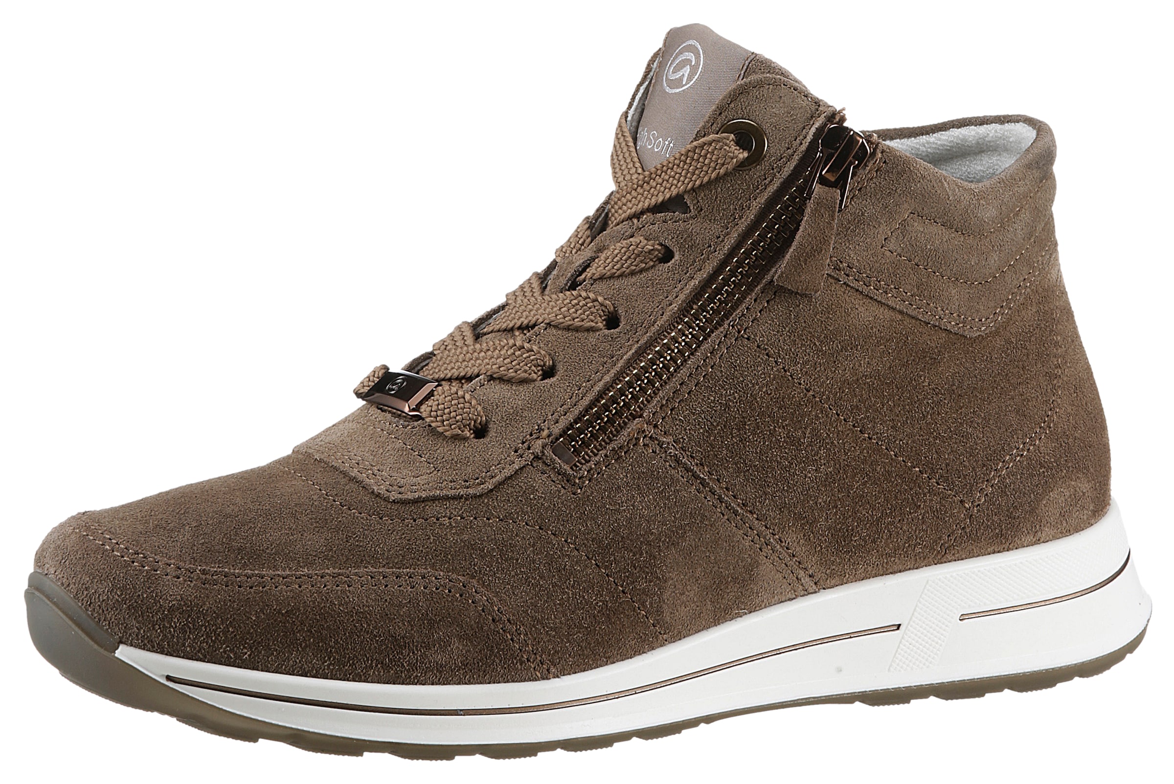 Baskets hautes ARA en marron : devant