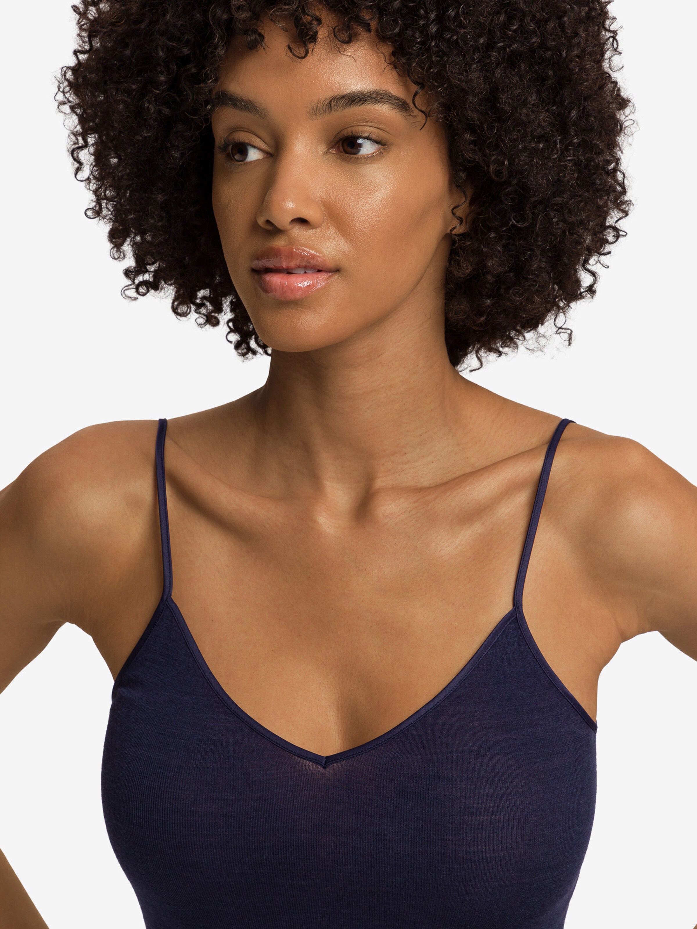 Hanro Top ' Woolen Silk ' in Blue