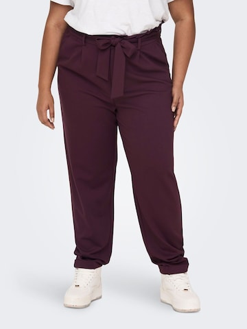 ONLY Carmakoma Regular Pleat-Front Pants in Purple: front