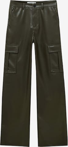 Pantaloni cu buzunare de la Pull&Bear pe verde: față