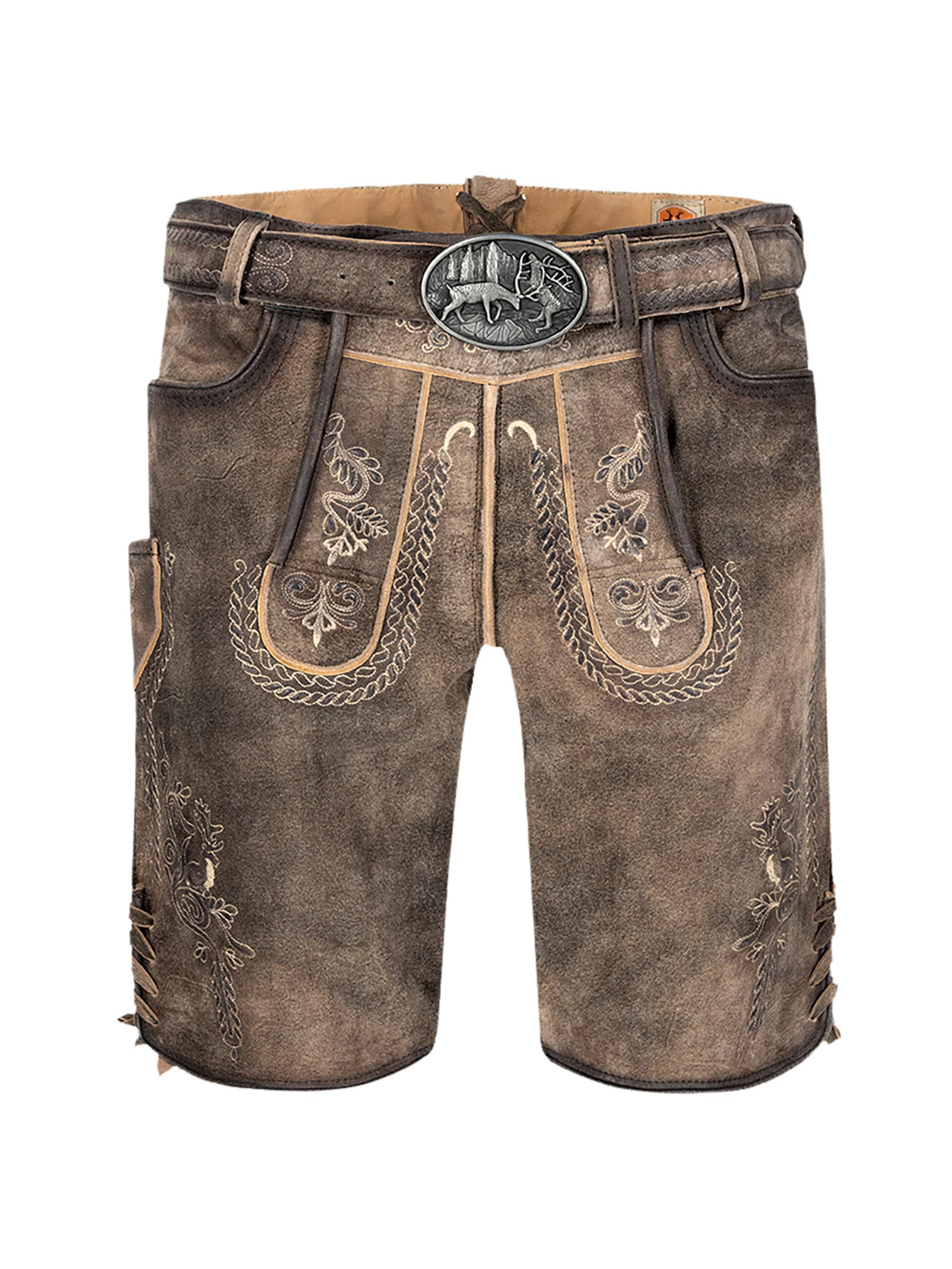 Country Maddox Regular Trachtenshorts 'Kochelsee' in Braun: Vorderseite
