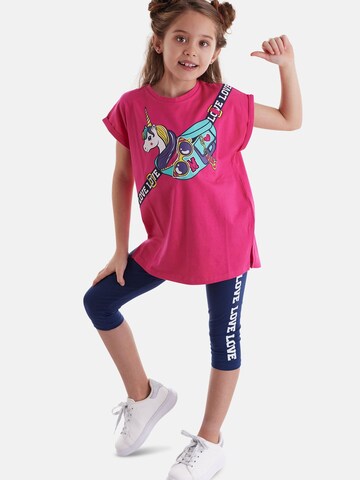Denokids Set 'Unicorn Love' in Roze: voorkant