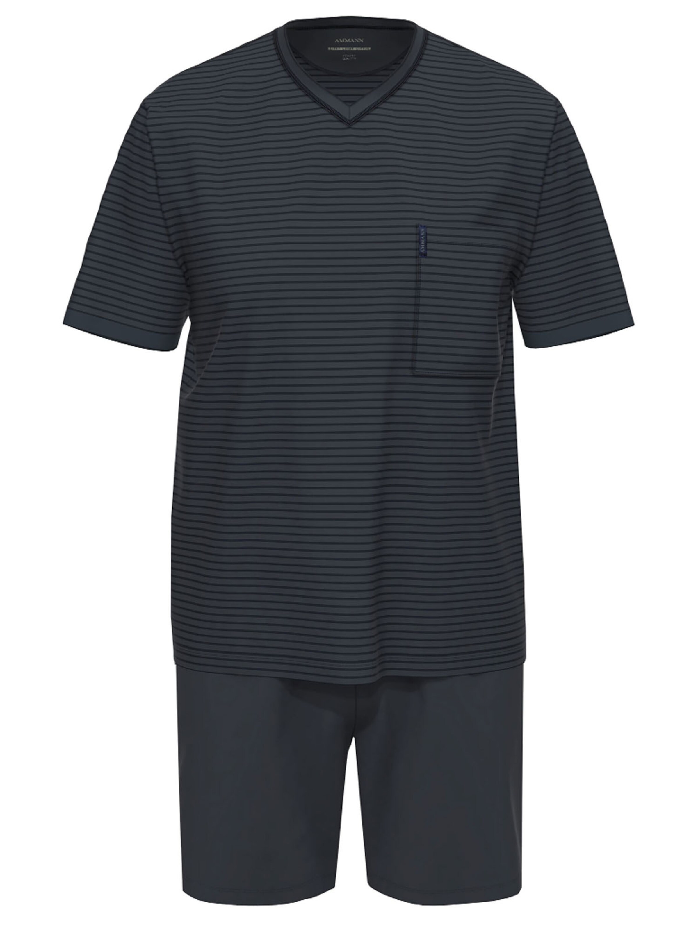 Ammann Pyjama kurz 'Nightwear'‌‌‌‌‌‌‌ in Schwarz: Vorderseite